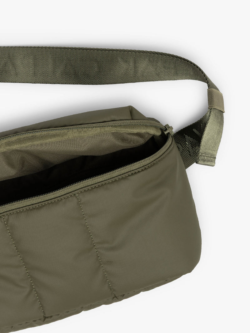 CALPAK Luka Belt Bag in dark green Pine with zipper
