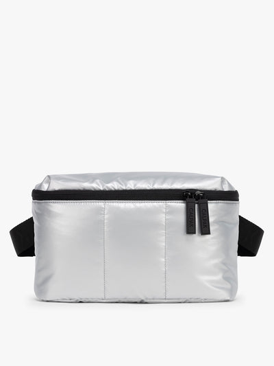 CALPAK Luka Belt Bag in Silver; BB1901-SILVER view 1
