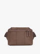 CALPAK Luka Mini Belt Bag in brown Walnut on white background; BBM2201-WALNUT