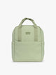 CALPAK Connect Laptop Backpack in light green Meadow front view on a white background; BCN2401-MEADOW