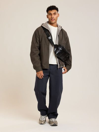 CALPAK Luka Belt Bag in Glazed Black ; BB1901-GLAZED-BLACK view 2