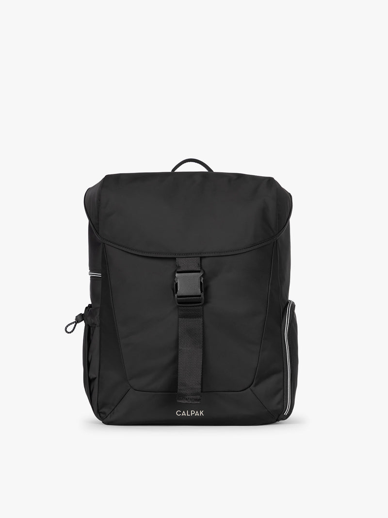 CALPAK Fit Gym Backpack in Black front view with white background