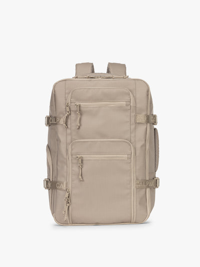 CALPAK Terra 26L Laptop Duffel Backpack in beige Stone front view; BPH2201-STONE view 1