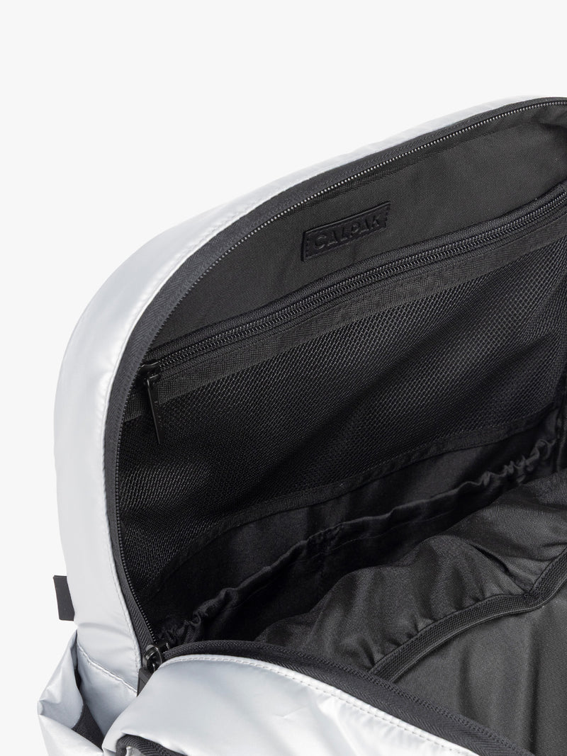Interior of CALPAK Luka Backpack in Silver