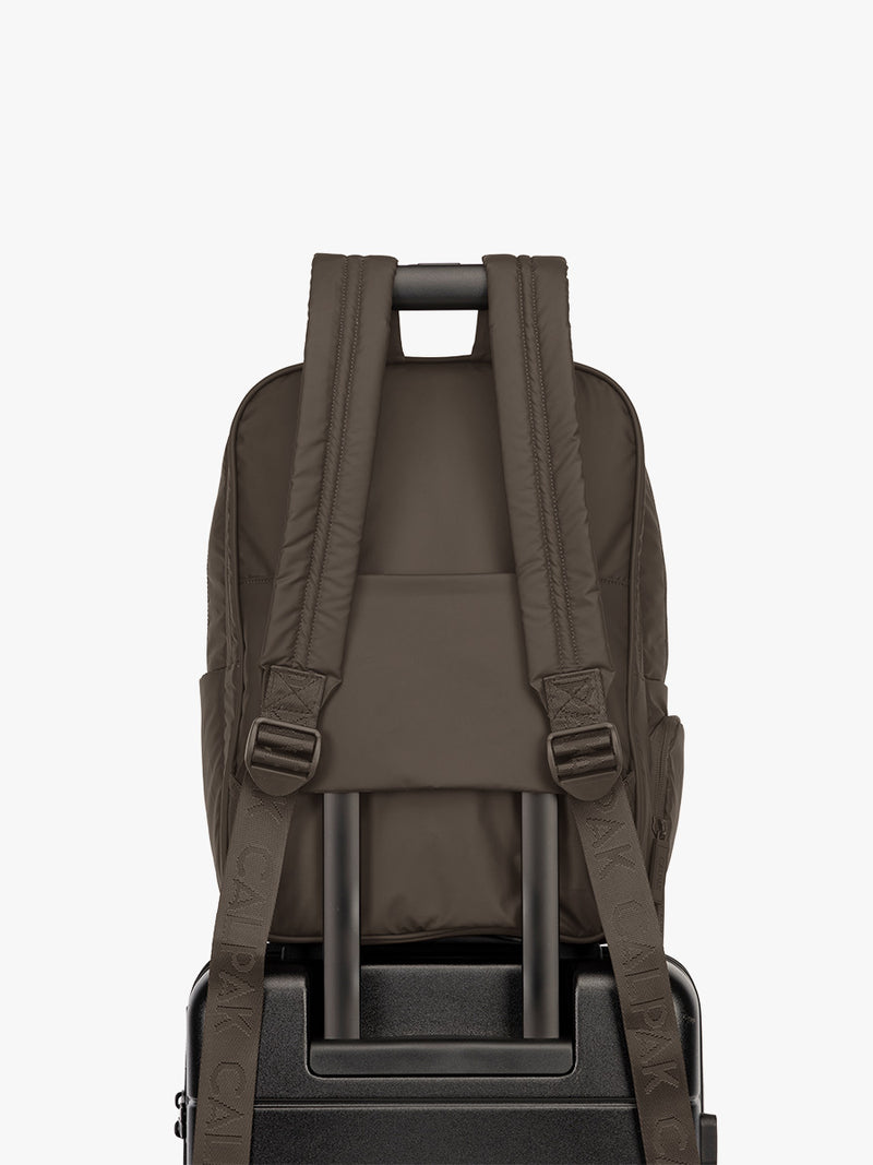Trolley sleeve CALPAK Luka 15" Backpack in brown Mushroom
