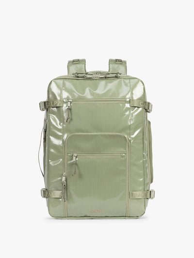 CALPAK Terra 35L Laptop Backpack Duffel in olive green Juniper on a white background; BPTL2601-JUNIPER view 1