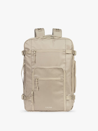CALPAK Terra 35L Laptop Backpack Duffel in beige Stone on a white background; BPTL2601-STONE view 1