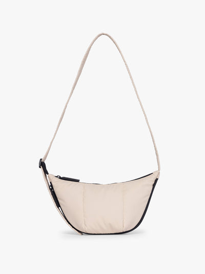 CALPAK Luka Crescent Bag in beige off white Oatmeal; CBL2601-OATMEAL view 1