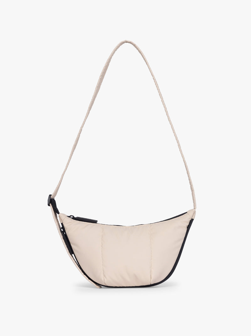 CALPAK Luka Crescent Bag in beige off white Oatmeal