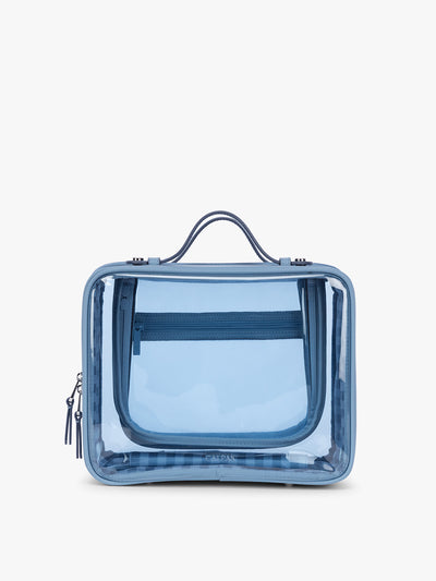 CALPAK Clear Cosmetic Case in light blue French Blue; CCC2001-FRENCH-BLUE view 1