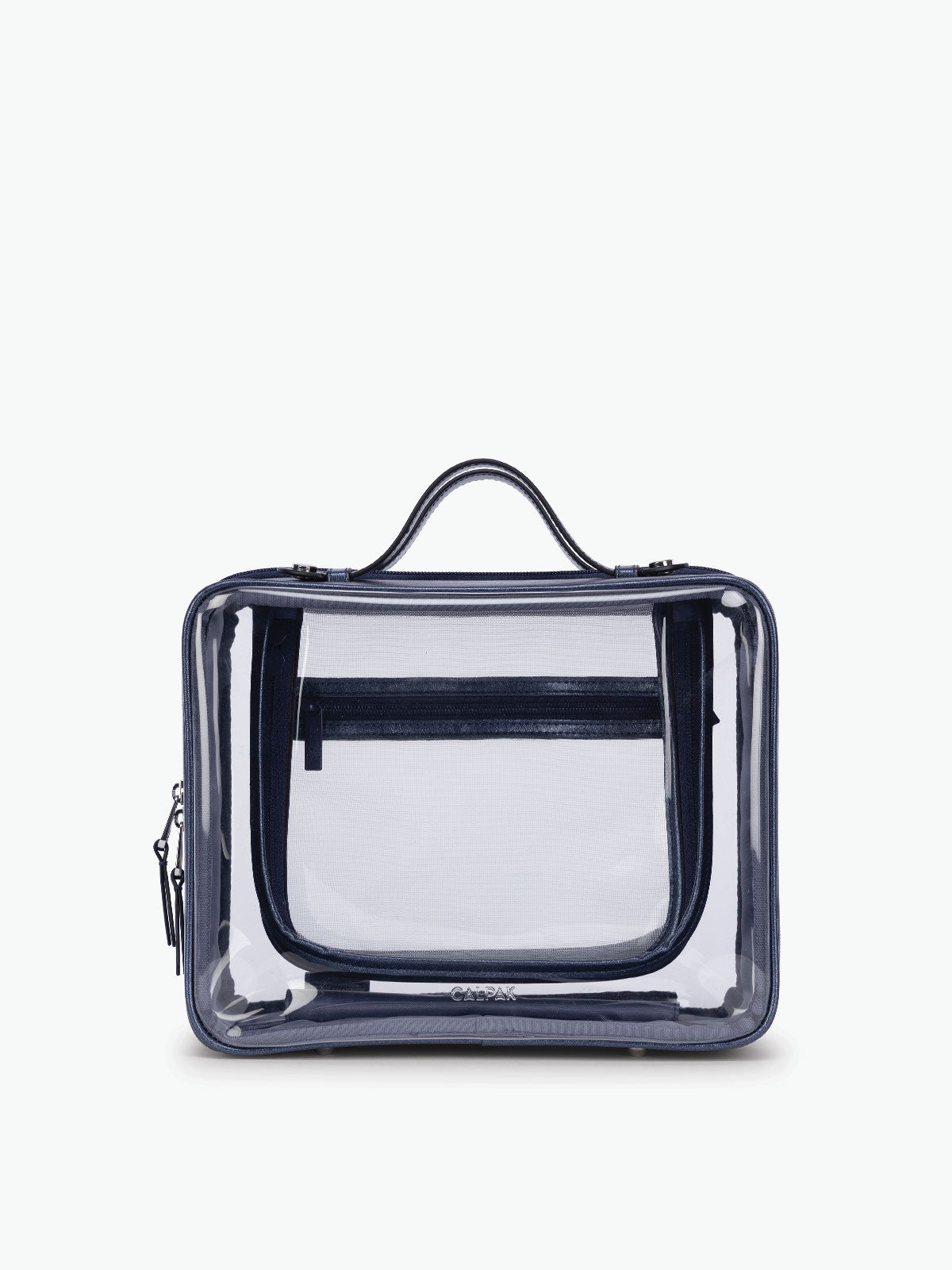 calpak travel toiletry bag Terra Hanging Bag- WHITE SANDS Designed with convenience in mind Small Clear Cosmetics Case- SILVER