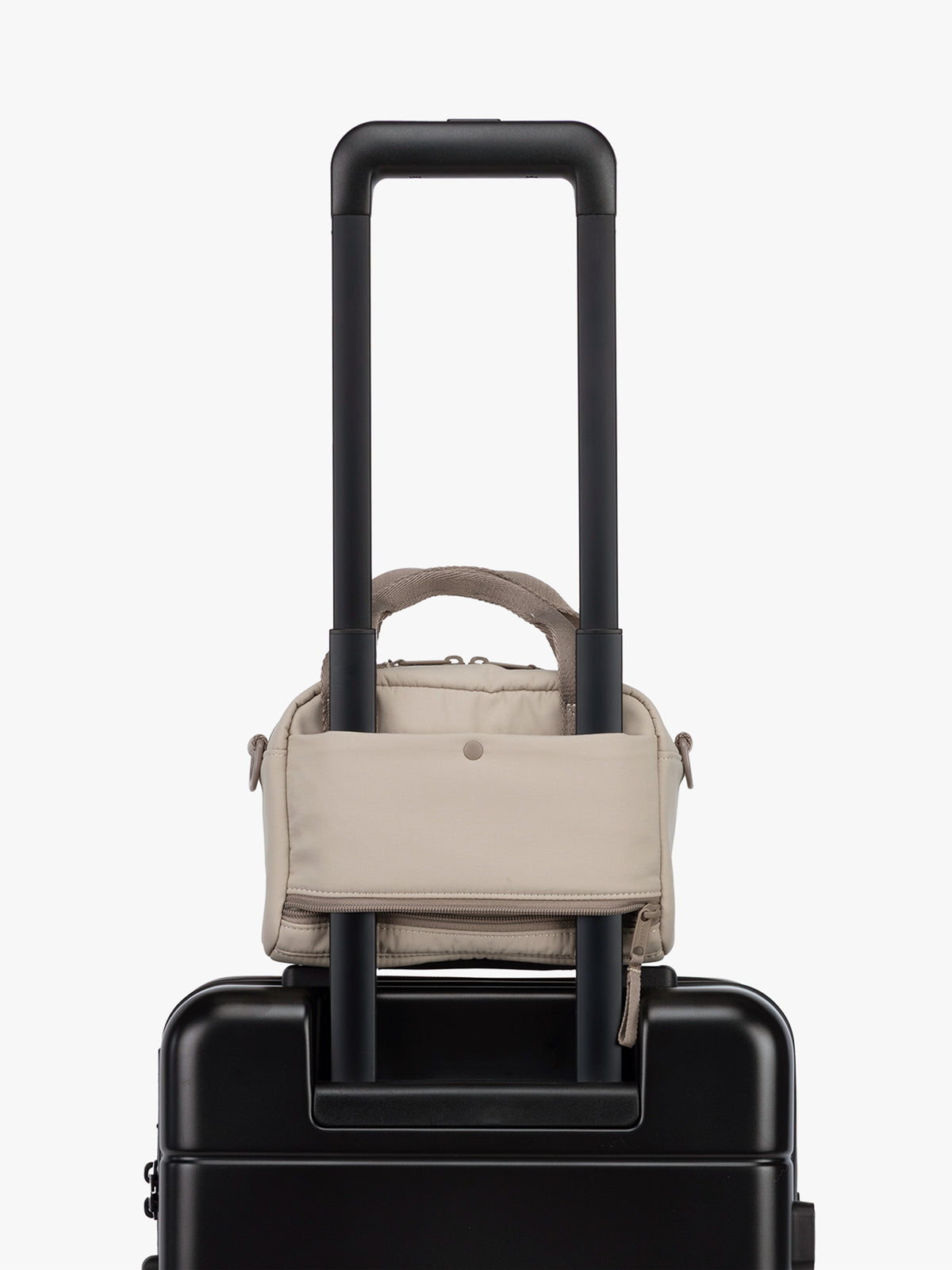 CALPAK Connect Crossbody Bag with trolley sleeve beige color Greige; CCN2501-GREIGE