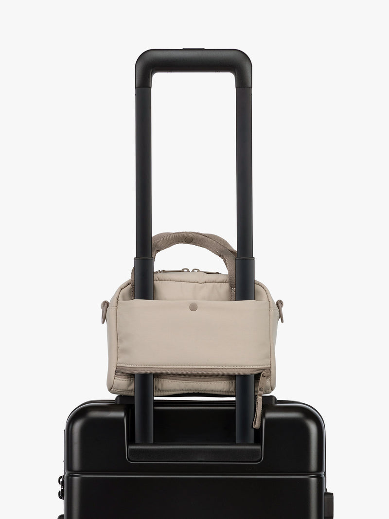 CALPAK Connect Crossbody Bag with trolley sleeve beige color Greige