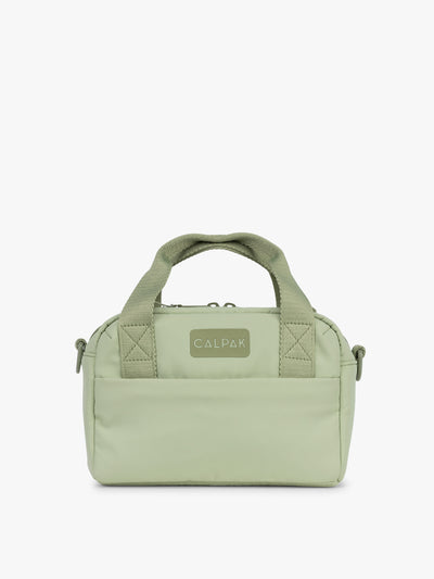 CALPAK Connect Crossbody Bag in light green Meadow with a visible brand logo on a white background; CCN2501-MEADOW view 1