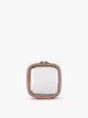 CALPAK Tiny Clear Cosmetic Case in light pink Mauve front view; CCT2501-MAUVE