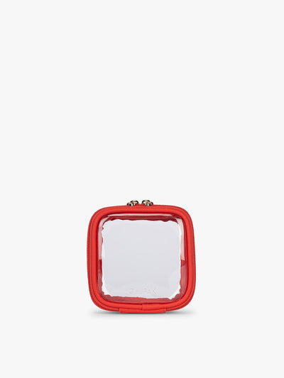 CALPAK Tiny Clear Cosmetic Case in red Tomato; CCT2501-TOMATO view 1