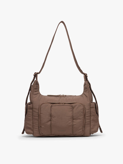 CALPAK Crossbody Diaper Bag in brown Hazelnut; CDB2501-HAZELNUT view 1