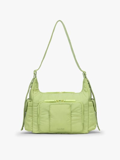 CALPAK Crossbody Diaper Bag in brown light green Lime; CDB2501-LIME