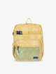 CALPAK Kids Medium Backpack in yellow with tan flower print in Yellow Bloom for ages 5-8 is built for your little one’s big days with yellow zippers and blue mesh front pocket, multiple interior pockets, and padded comfort straps; CKBM2501-YELLOW-BLOOM