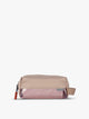 CALPAK Kids Pencil Case in brown and tan Khaki front view with tan brown zippers and red mesh front pocket; CKPC2501-KHAKI