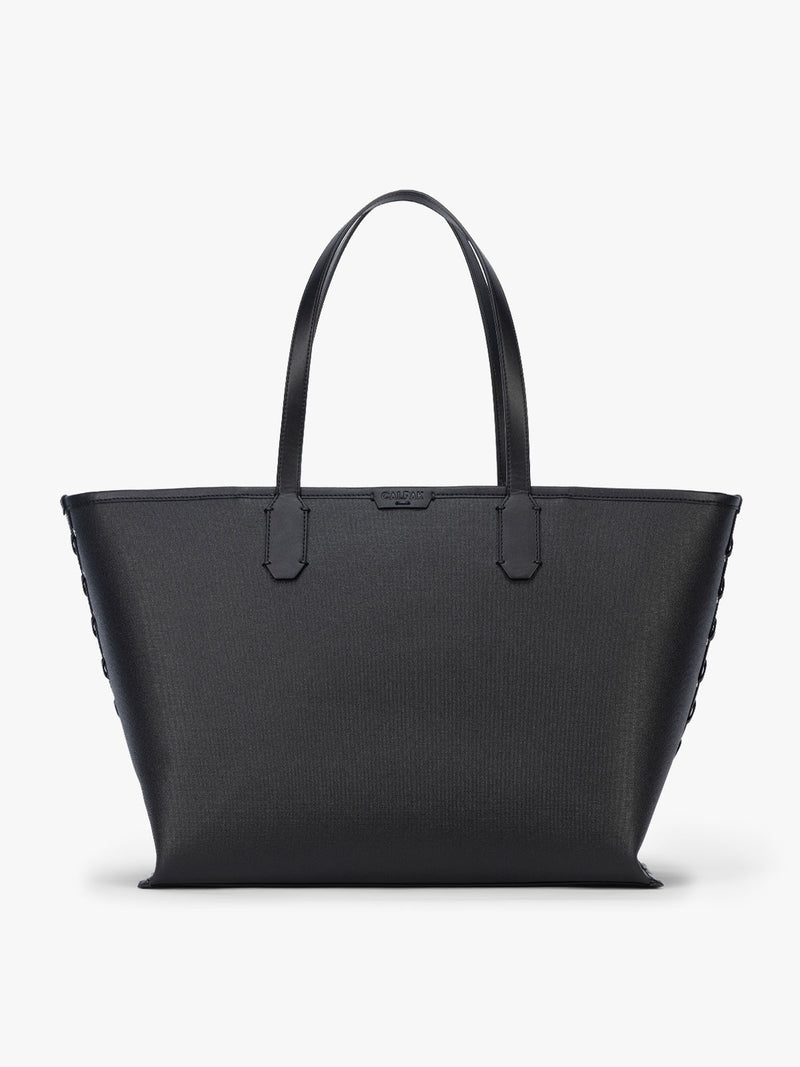 CALPAK Colette 15" Canvas Laptop Tote in black canvas material