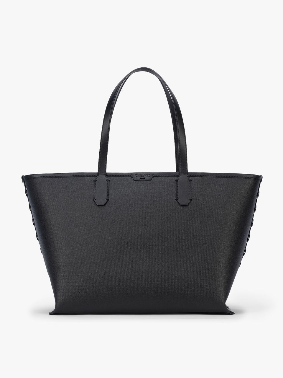 CALPAK Colette 15" Canvas Laptop Tote in black canvas material ; CLCT2601-BLACK