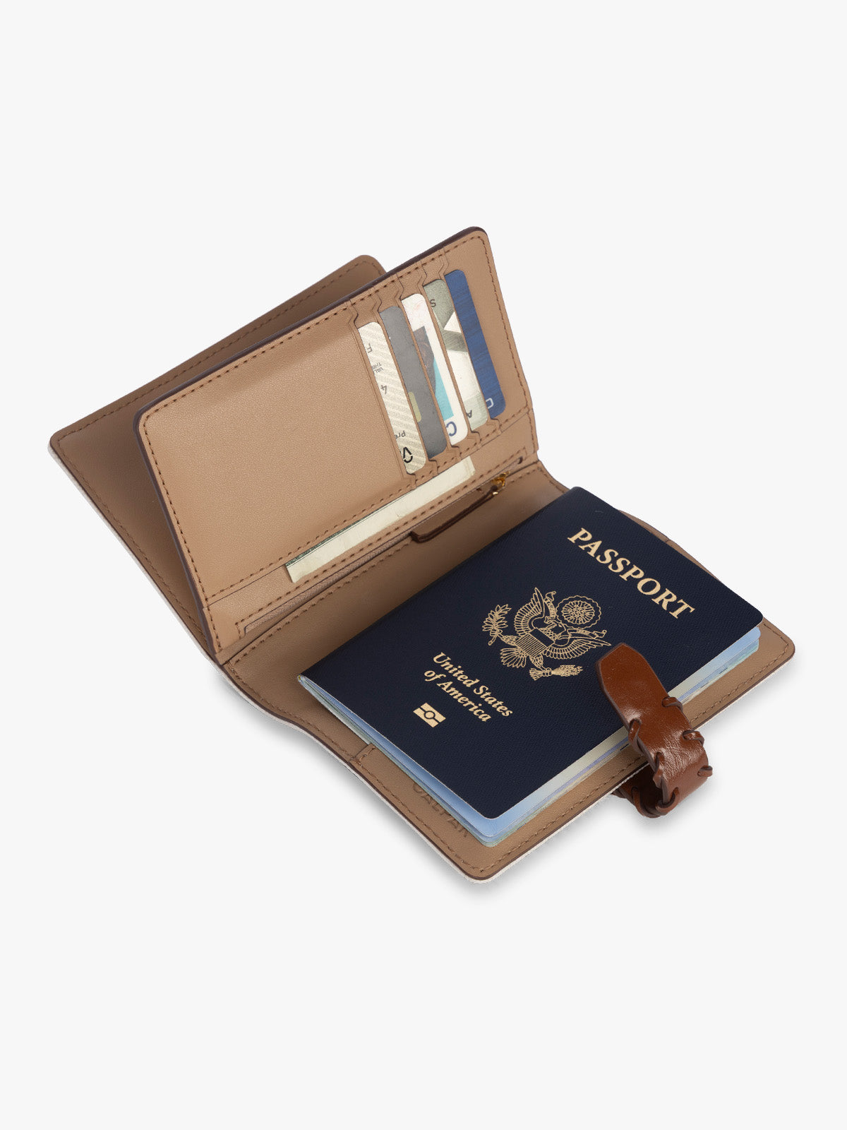 【新品】deres 17th Colette passport jacket Colette Multi Passport Canvas Wallet in Natural Brown | CALPAK