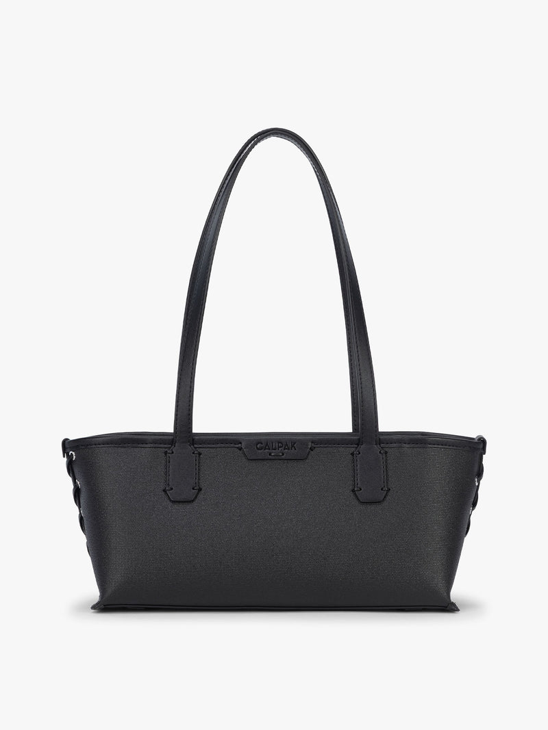 CALPAK Colette Canvas Shoulder Tote in Black canvas material