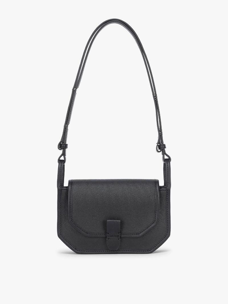 CALPAK Colette Canvas Crossbody Wallet Bag in black canvas material