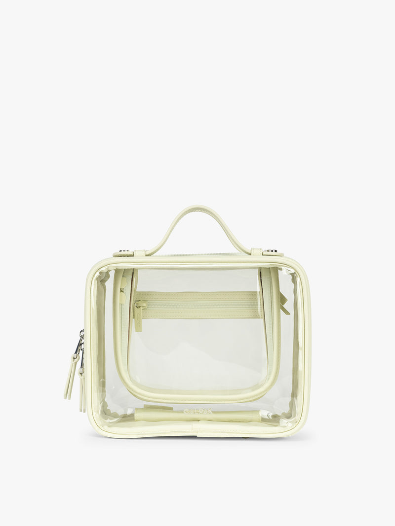 CALPAK Medium Clear Cosmetic Case in light green Celadon