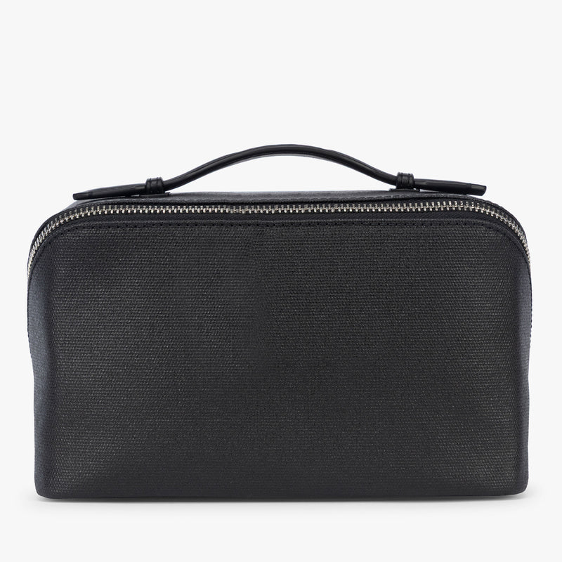 CALPAK Colette Lay Flat Canvas Toiletry Bag in back front