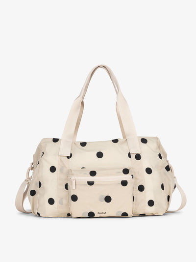 CALPAK lightweight duffle bag in polka dot for everyday; KDB2001-POLKA-DOT view 1