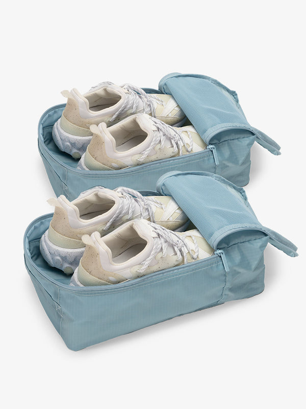 Oatmeal Compakt Shoe Bag 2-Piece set in powder blue
