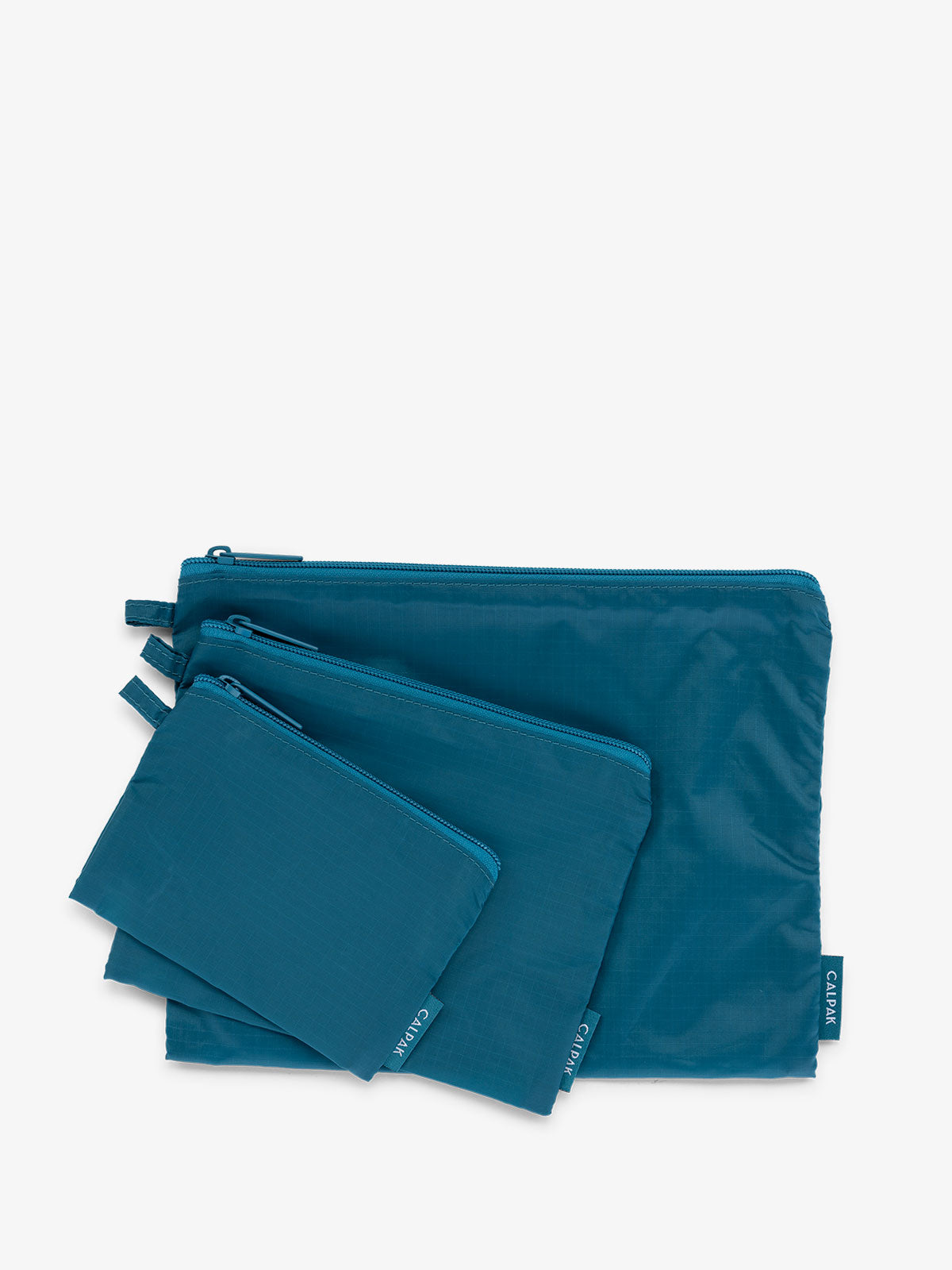 CALPAK Compakt zippered pouches in lagoon; KZB2001-LAGOON