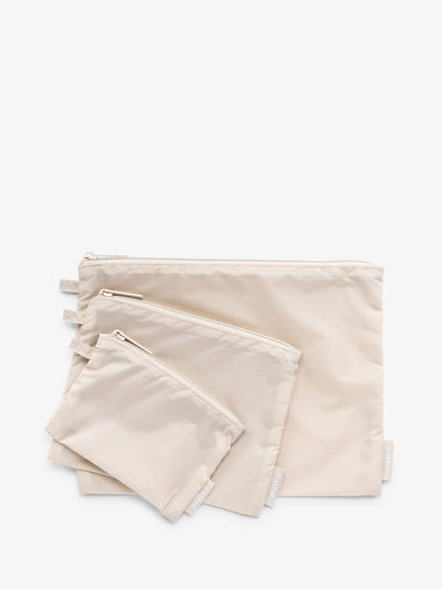 CALPAK Compakt zippered pouches in beige; KZB2001-OATMEAL
