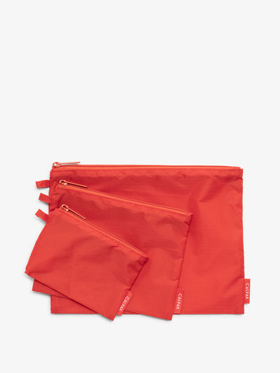 CALPAK Compakt zippered pouches in red; KZB2001-ROUGE