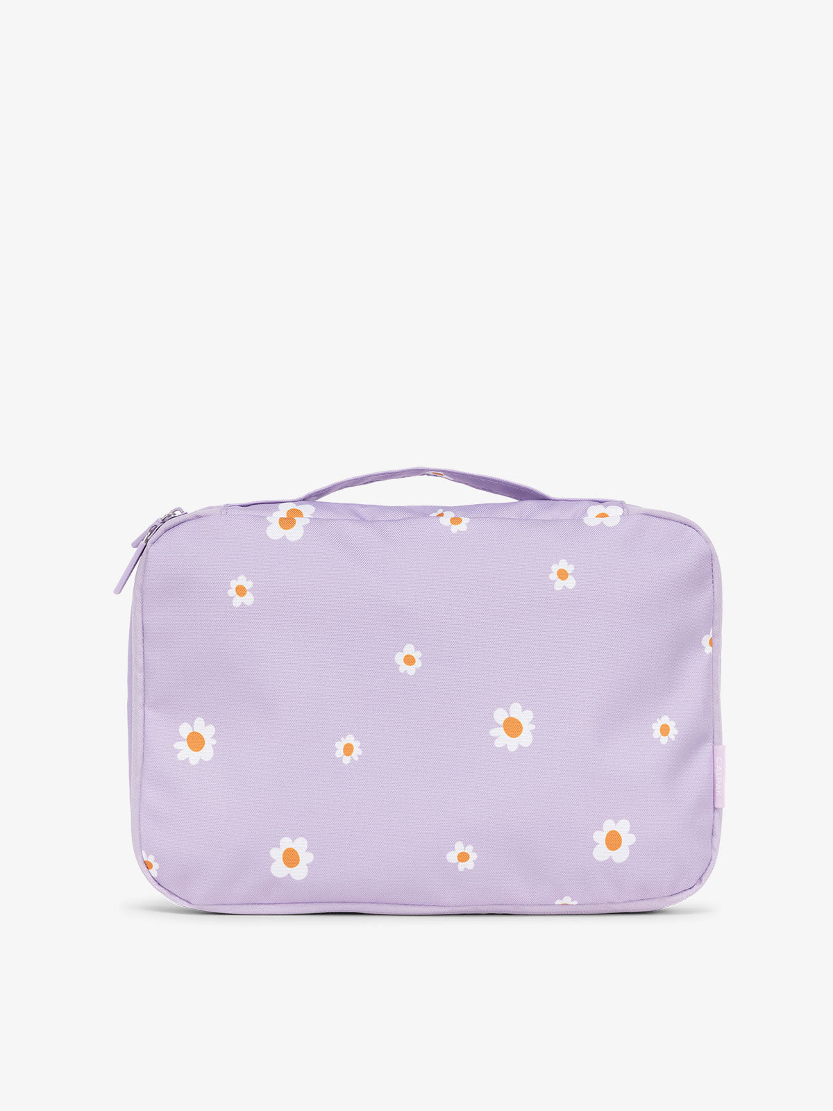 CALPAK packing cubes with top handle in purple floral print; PCC2201-ORCHID-FIELDS