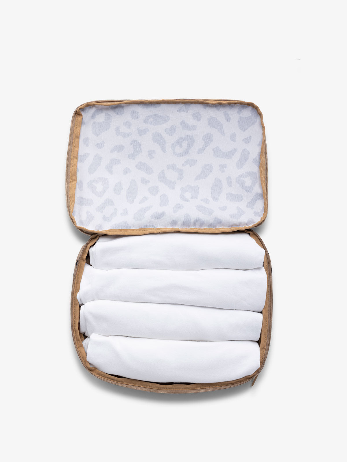 CALPAK compression packing cubes for carry-on suitcase; PCC2201-CHEETAH