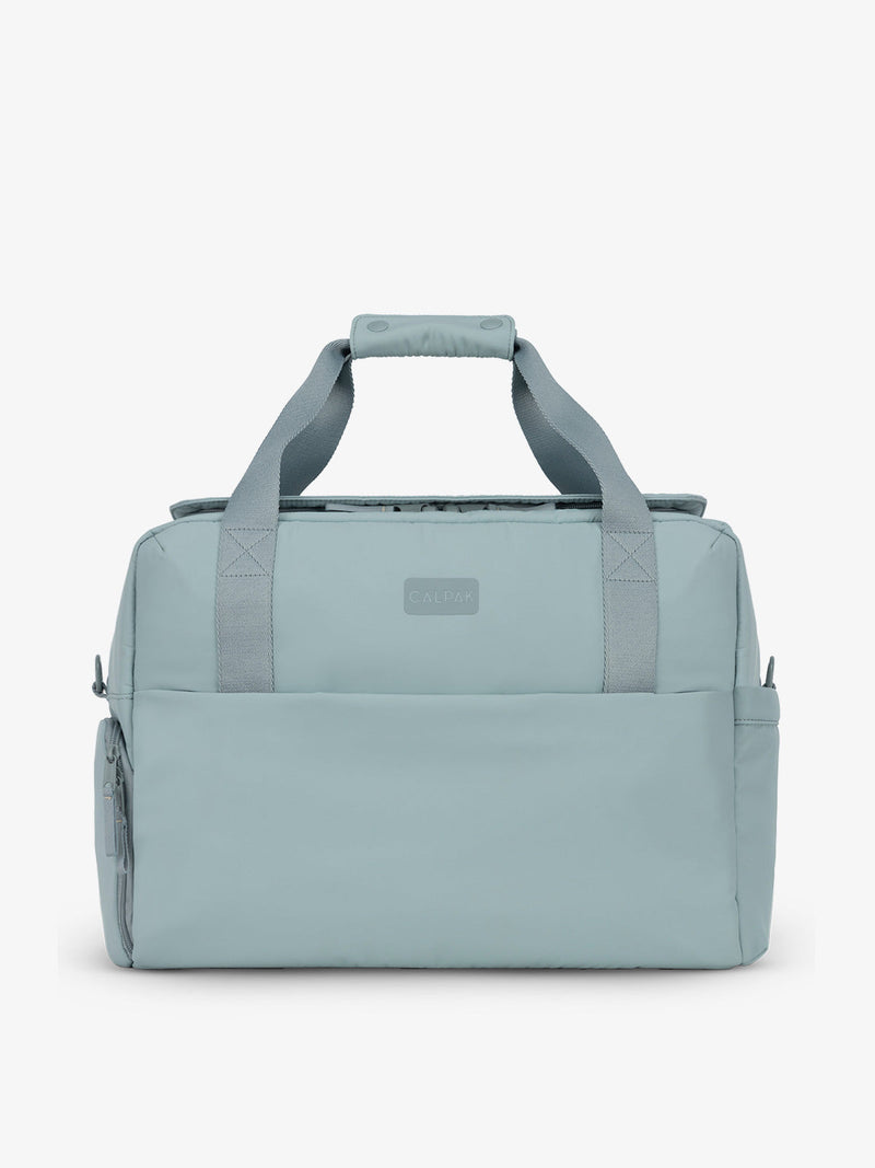 CALPAK Connect Laptop Duffel made with recycled exterior material in bluebell
