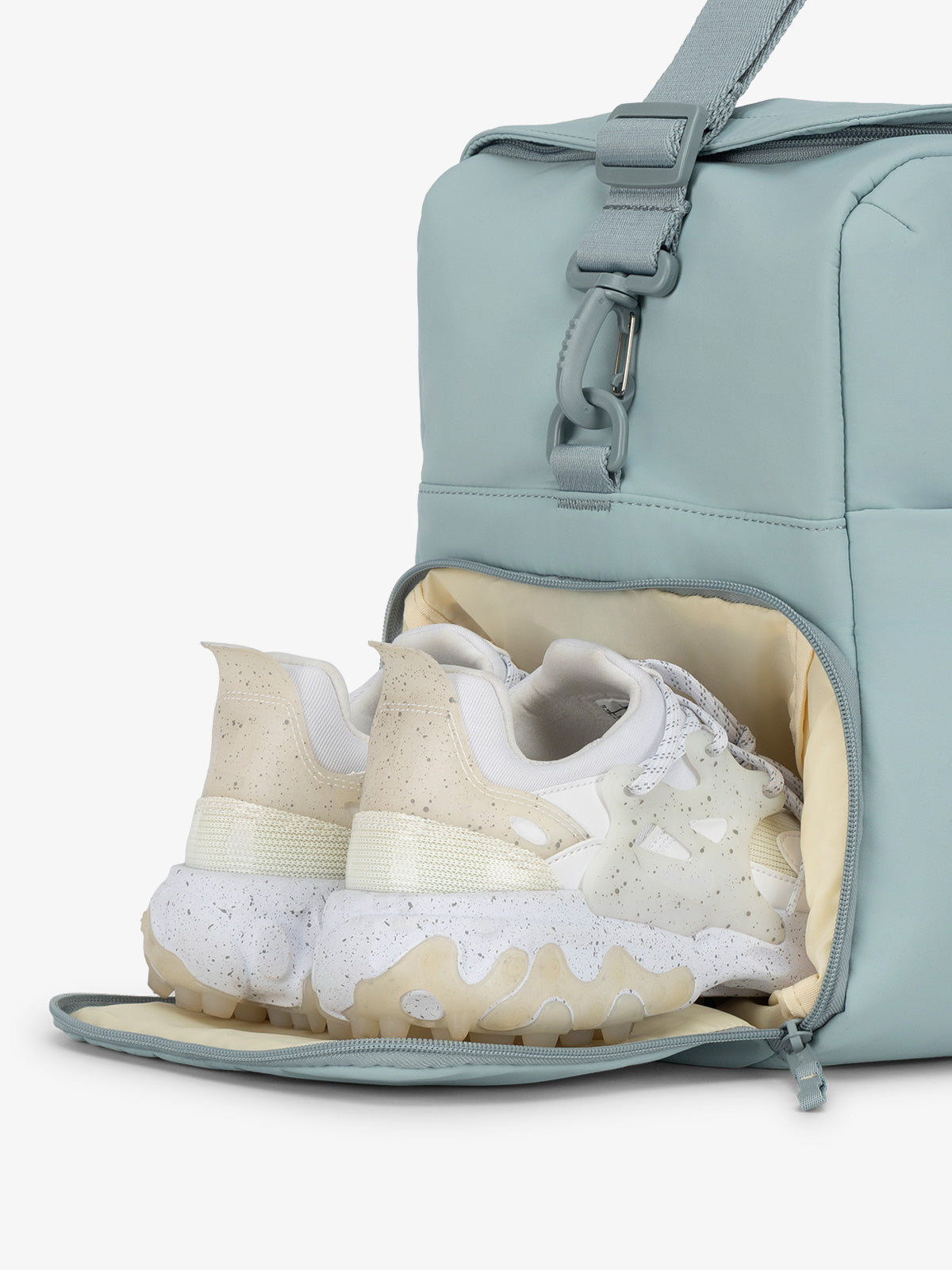 CALPAK Connect laptop duffel bag with separate shoe compartment in bluebell; DCN2401-BLUEBELL