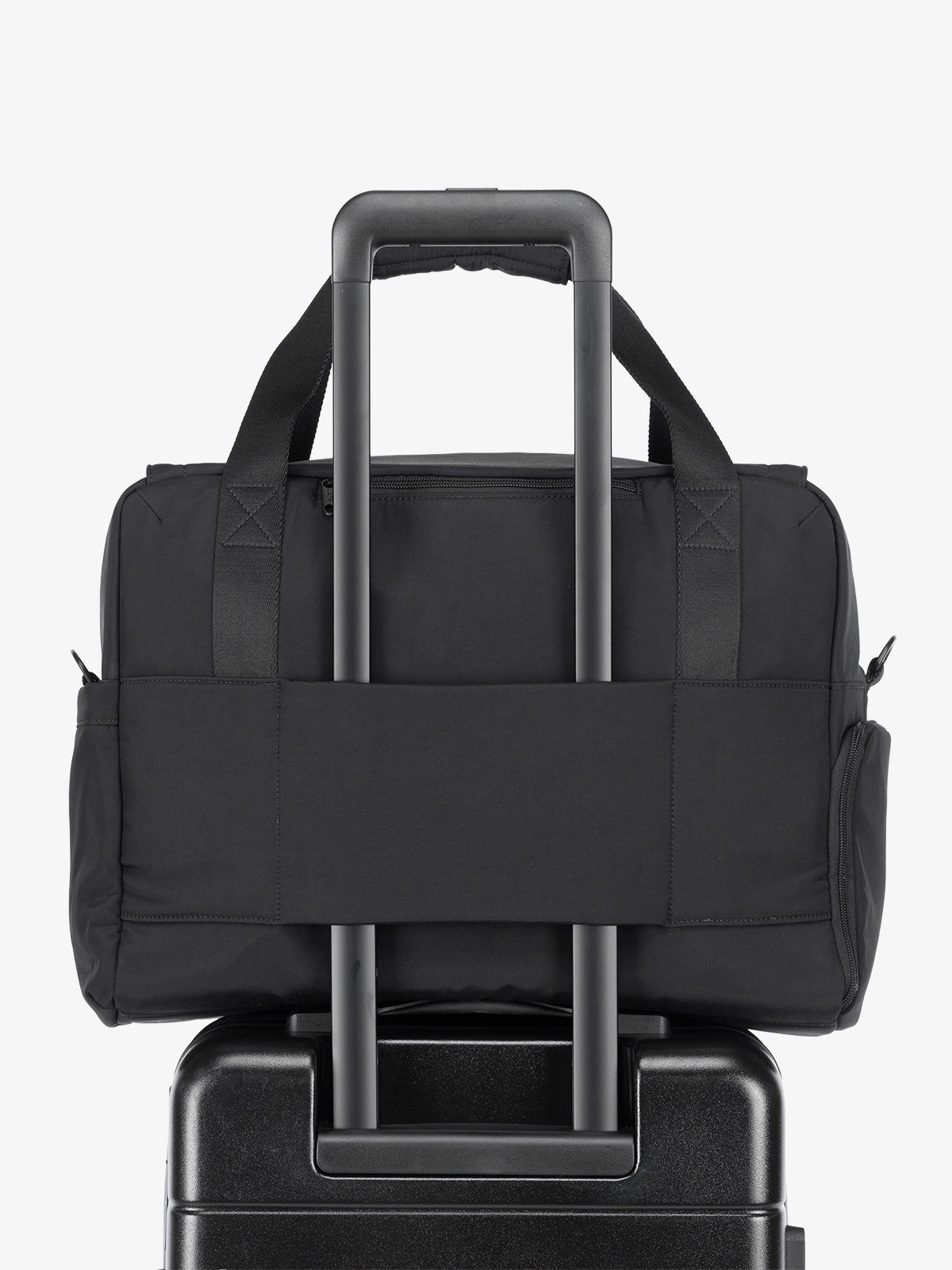 Black Connect Laptop Duffel bag with luggage trolley sleeve and hidden pocket; DCN2401-BLACK