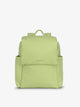 CALPAK small diaper backpack with insulated bottle pockets, convenient transport handle, and magnetic closure in lime; BPC2401-LIME, BBPC2401-LIME