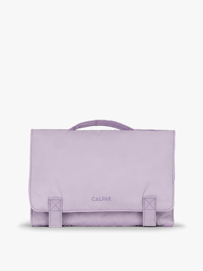 CALPAK Diaper Changing Pad Organizer in lavender purple Orchid front view ; CPB2402-ORCHID view 1