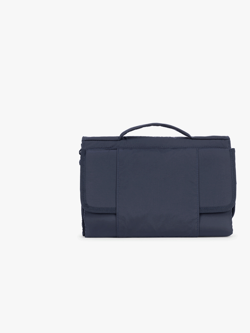 Gif of CALPAK Diaper Changing Organizer in blue Navy