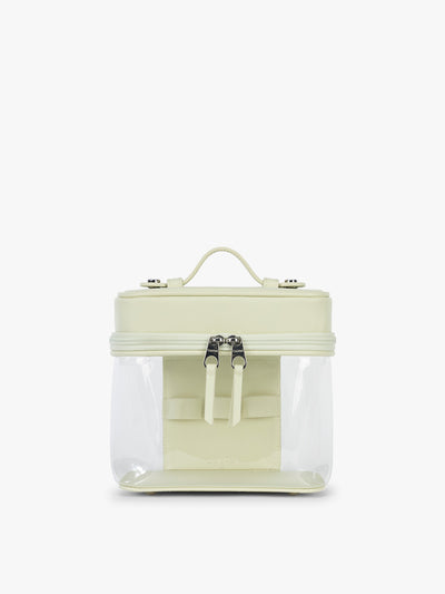 CALPAK Clear Train Case in light green Celadon; CTC2401-CELADON view 1