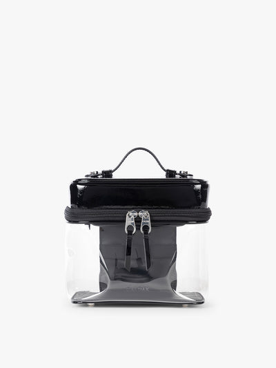 CALPAK Clear Train Case in Glazed Black; CTC2401-GLAZED-BLACK view 1