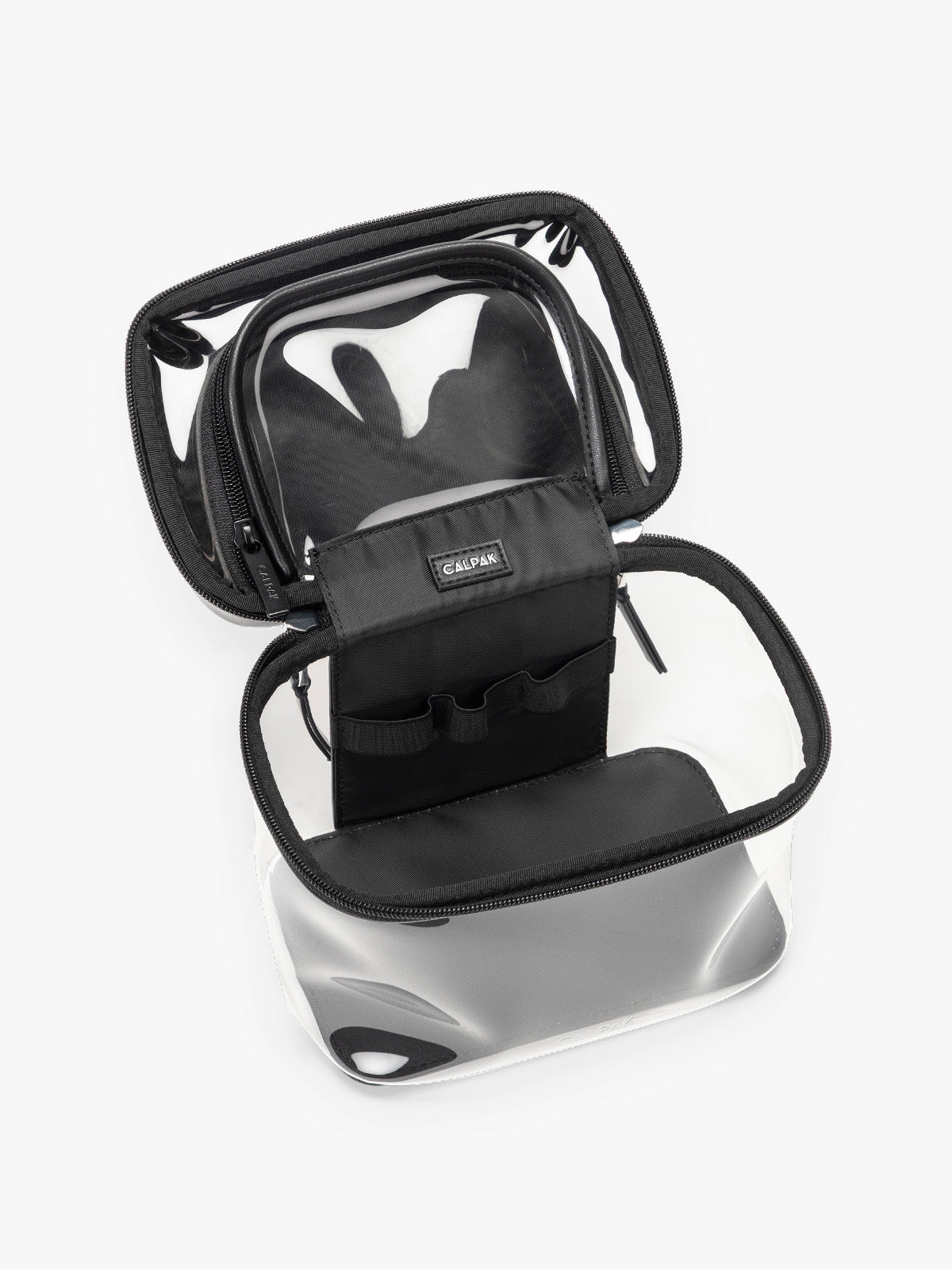 CALPAK Clear Train Case with Top Compartment - Thumbnail 2