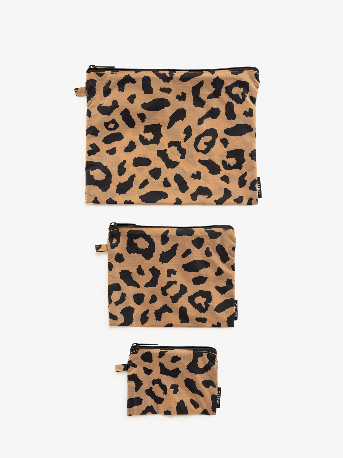 CALPAK zippered pouches for organization and travel; KZB2001-CHEETAH