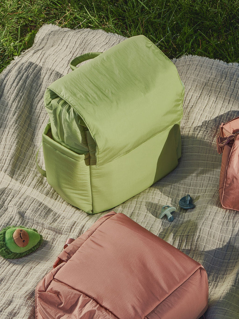 Diaper Backpack with Laptop Sleeve in Lime