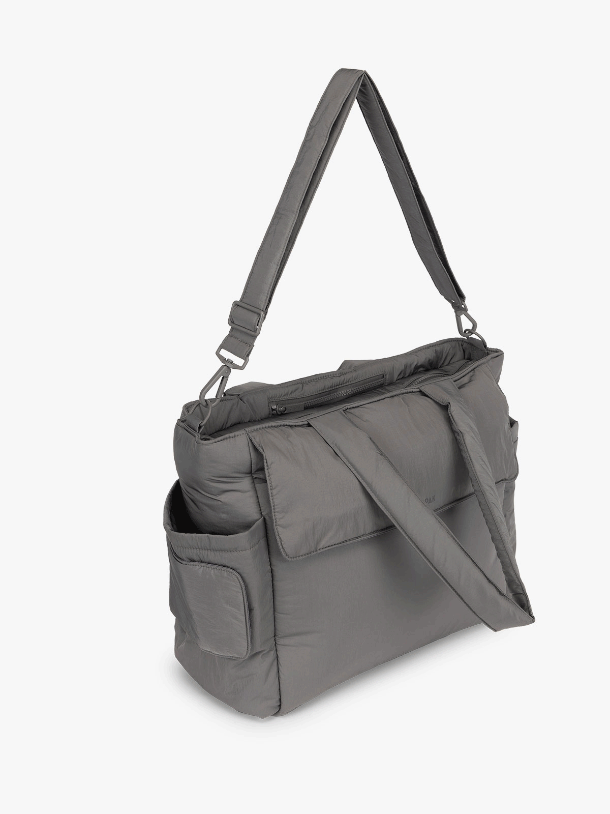 CALPAK diaper tote bag with baby wipe compartment in gray